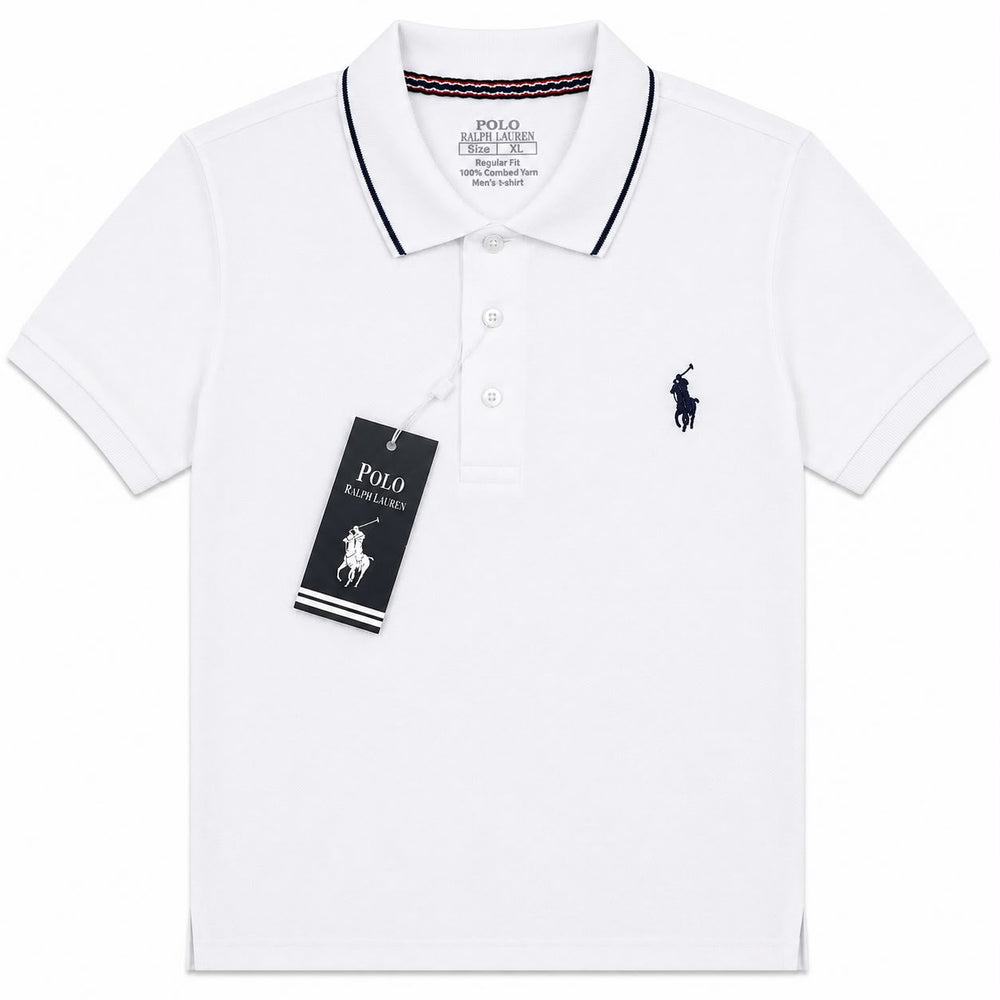 Men's White Classic Polo T-Shirt | 100% Combed Cotton