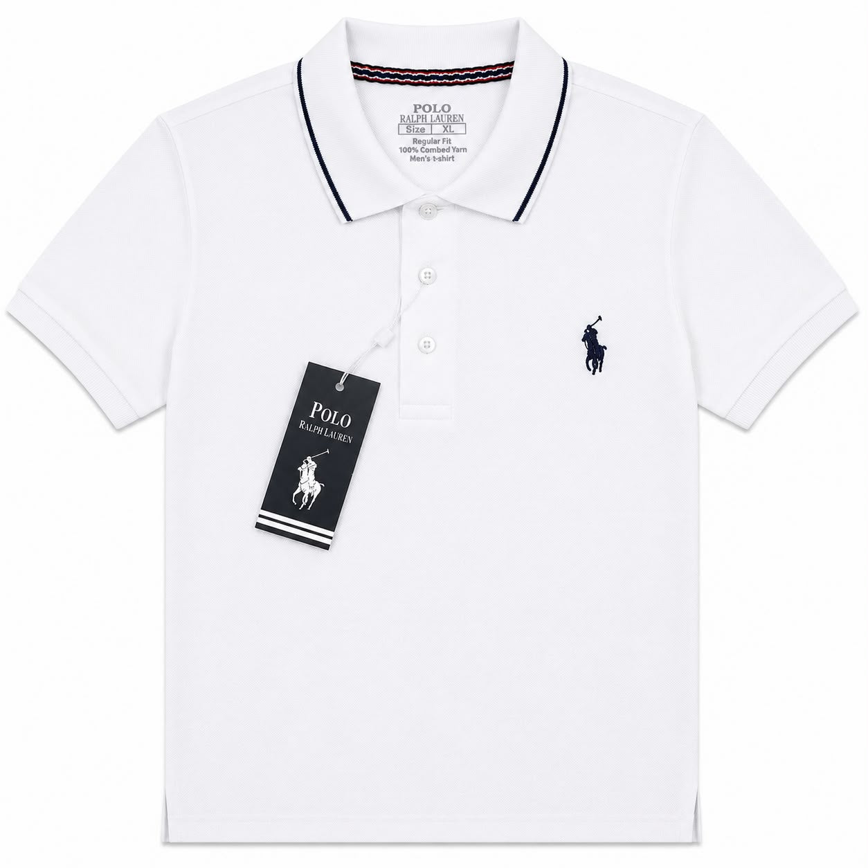 Men's White Classic Polo T-Shirt | 100% Combed Cotton