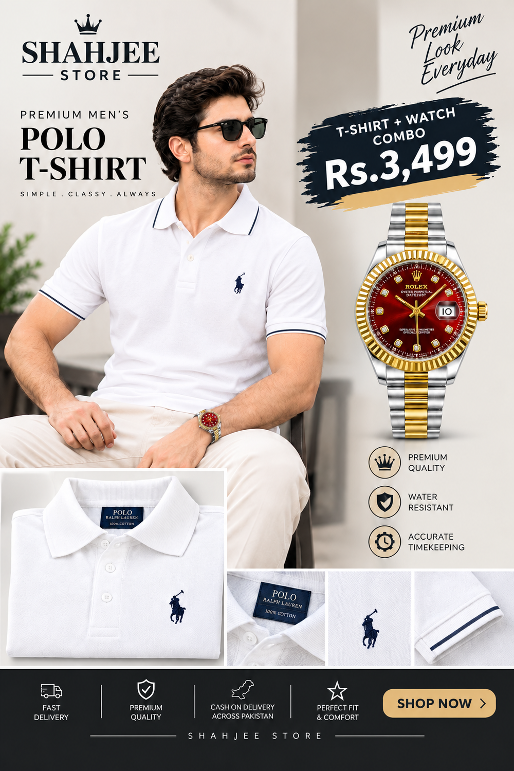 T-Shirt & Watch Combo