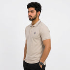 Men's Beige Cream Polo T-Shirt | Classic Regular Fit