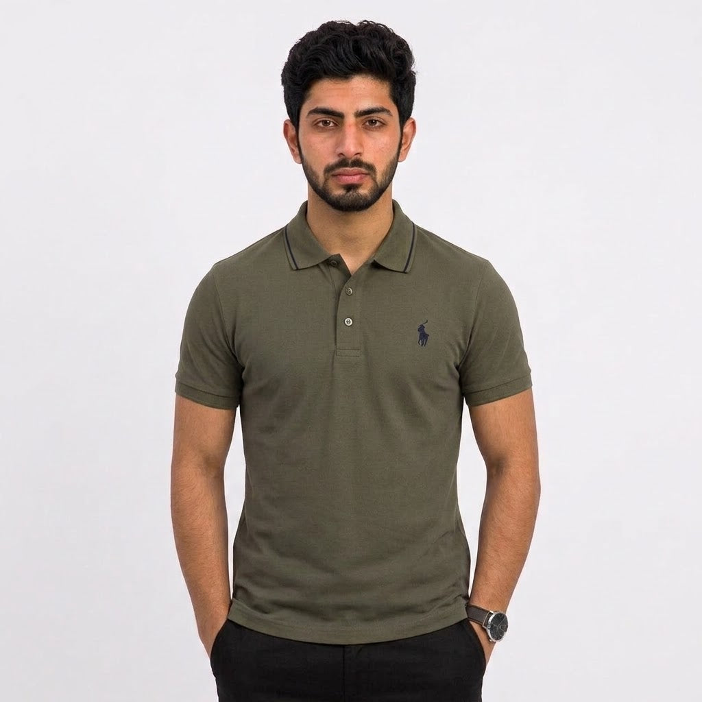 Men's Dark Olive Green Classic Polo T-Shirt