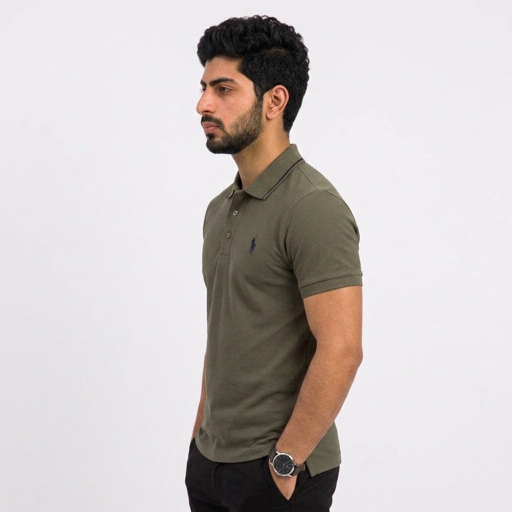 Men's Dark Olive Green Classic Polo T-Shirt