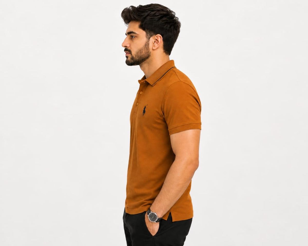 Brown Polo T-Shirt – Men's Modern Fit