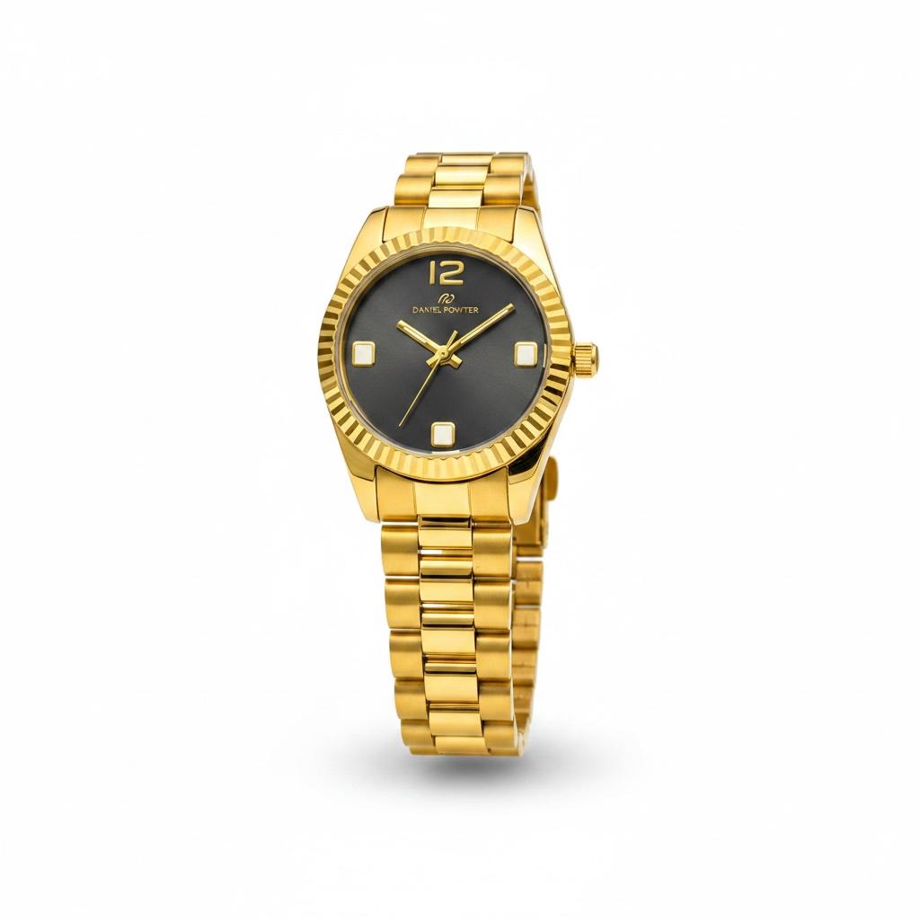 Daniel Power Women’s Gold Watch – Elegant Green Dial