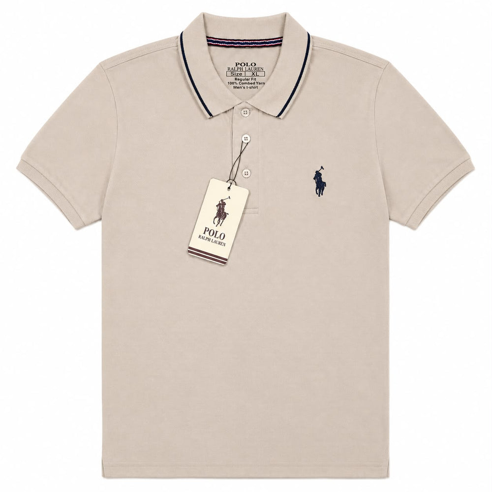 Men's Beige Cream Polo T-Shirt | Classic Regular Fit