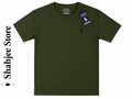 Embroidered Round Neck T-Shirt - Army Green