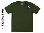 Embroidered Round Neck T-Shirt - Army Green