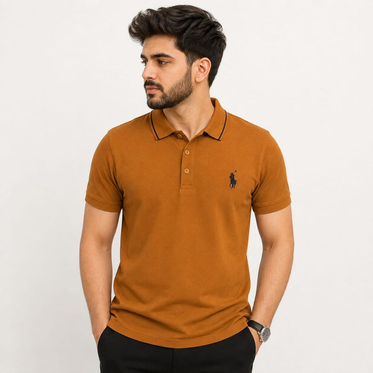 Brown Polo T-Shirt – Men's Modern Fit