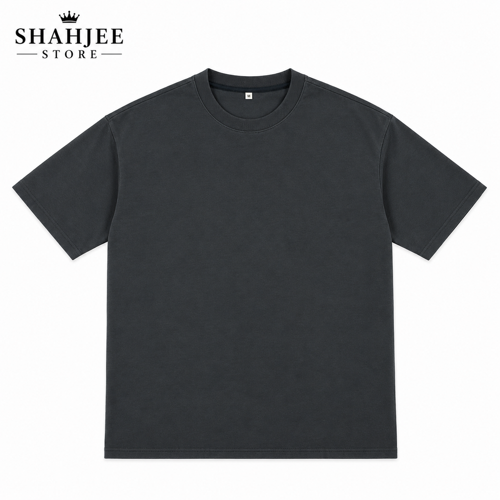 Drop Shoulder Oversized T-Shirt - Charcoal Grey