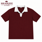 Contrast Collar Polo Shirt - Maroon