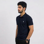 Men's Navy Blue Polo T-Shirt | Classic Regular Fit