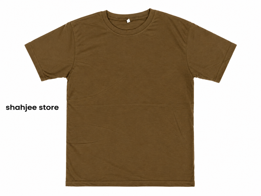 Basic Round Neck T-Shirt - Olive Brown