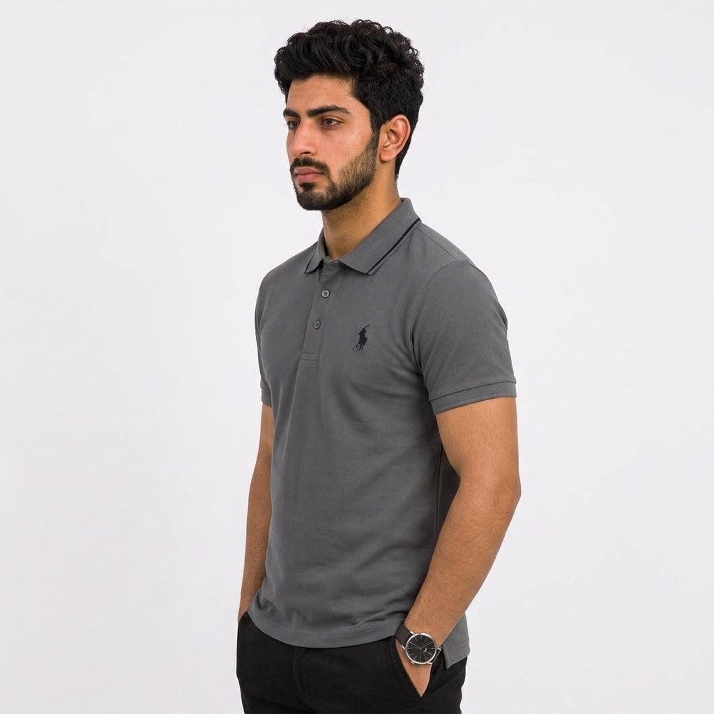 Dark Grey Men's Classic Polo T-Shirt