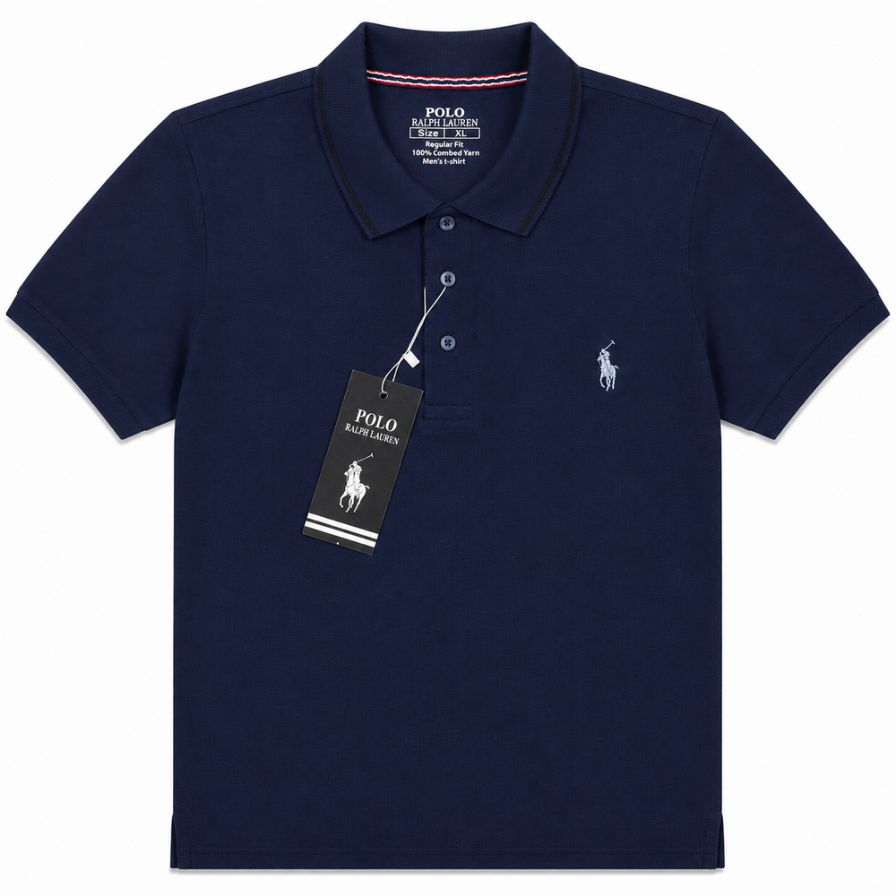 Men's Navy Blue Polo T-Shirt | Classic Regular Fit