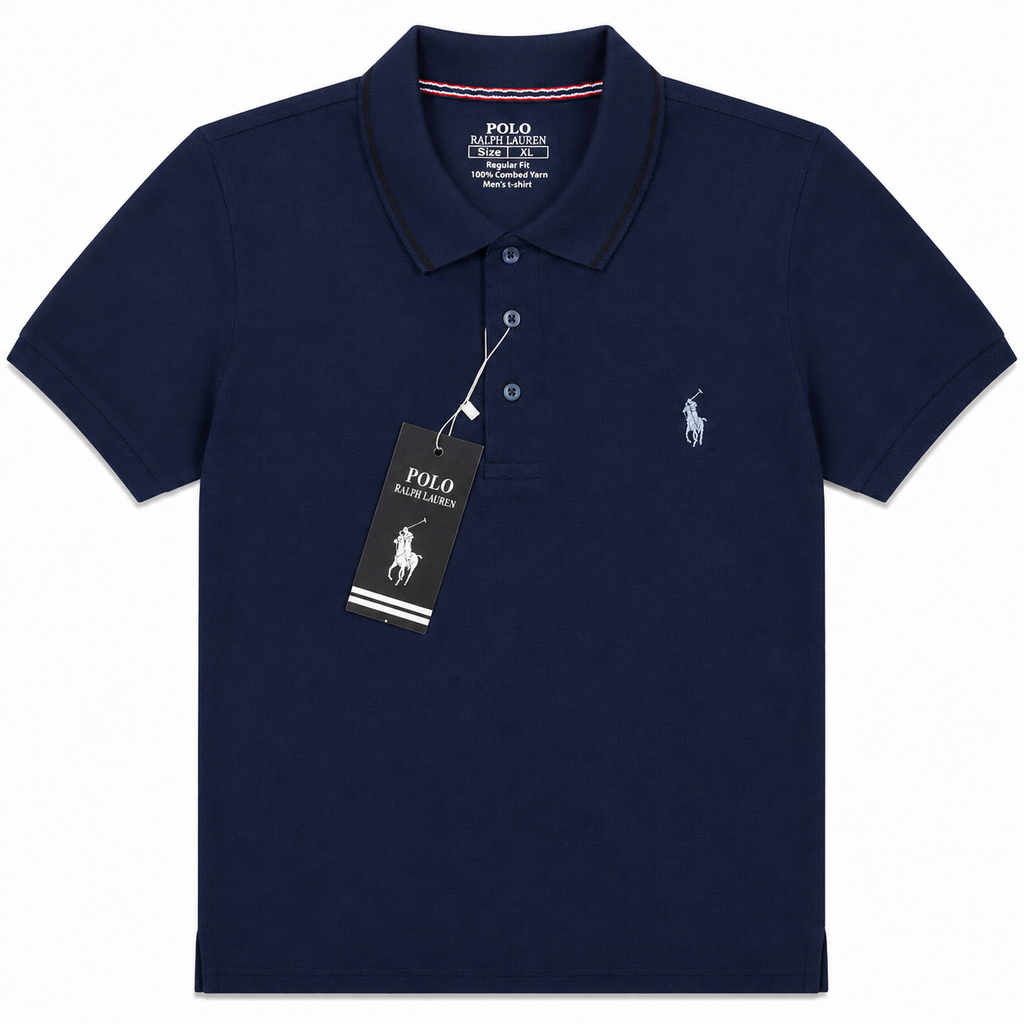Men's Navy Blue Polo T-Shirt | Classic Regular Fit