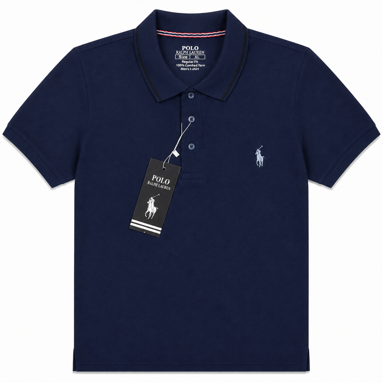 Men's Navy Blue Polo T-Shirt | Classic Regular Fit