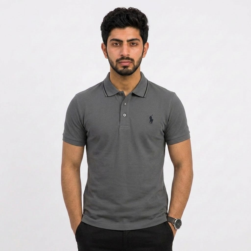 Dark Grey Men's Classic Polo T-Shirt