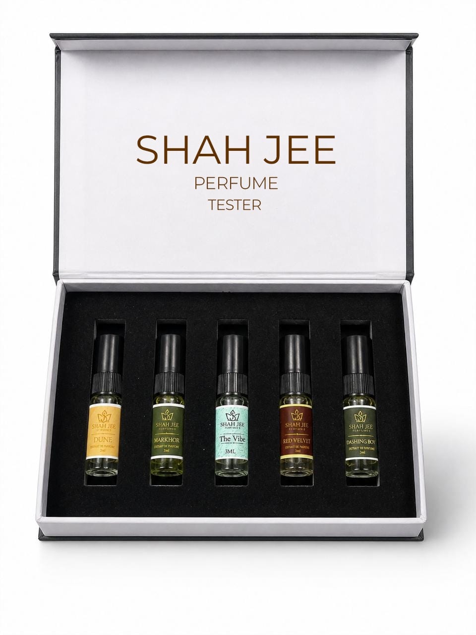 Shah Jee Perfume Tester Set – 5 x 3ml Premium Fragrance Collection
