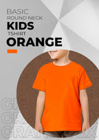 Kids Basic Round Neck T-Shirt - Orange