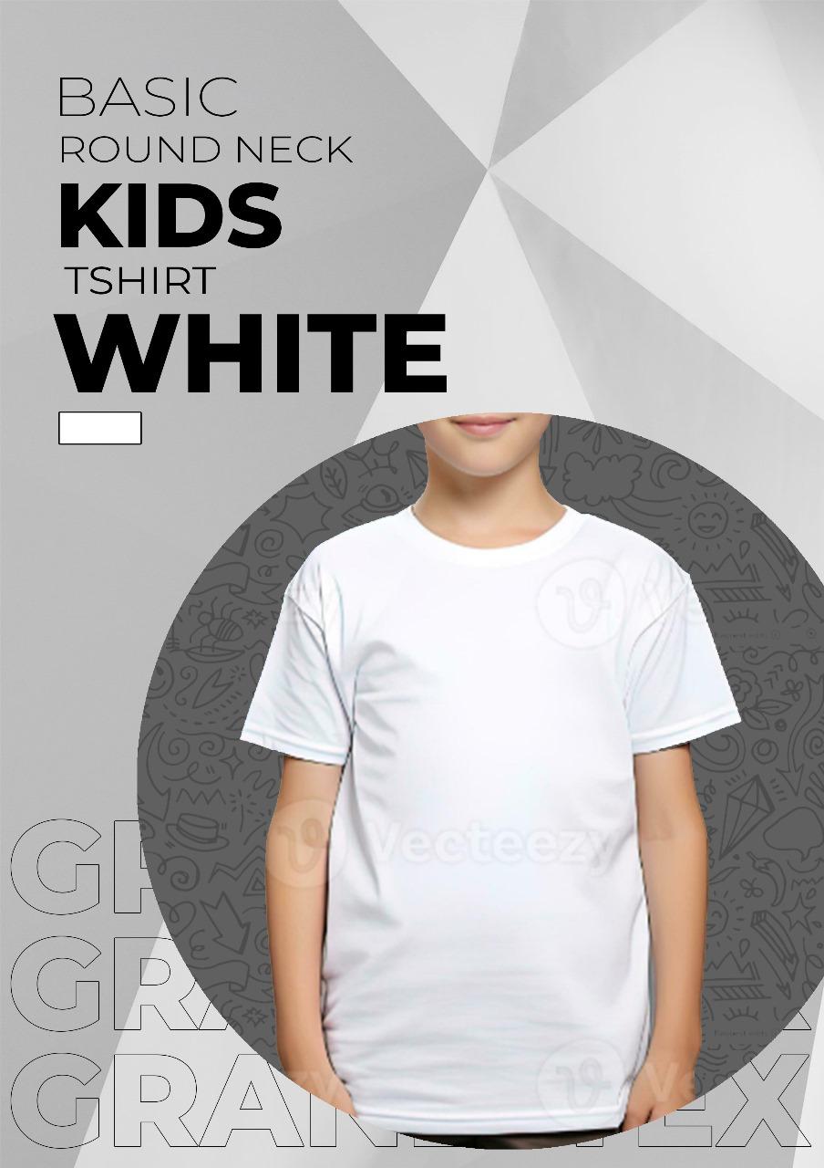 Kids Basic Round Neck T-Shirt - White