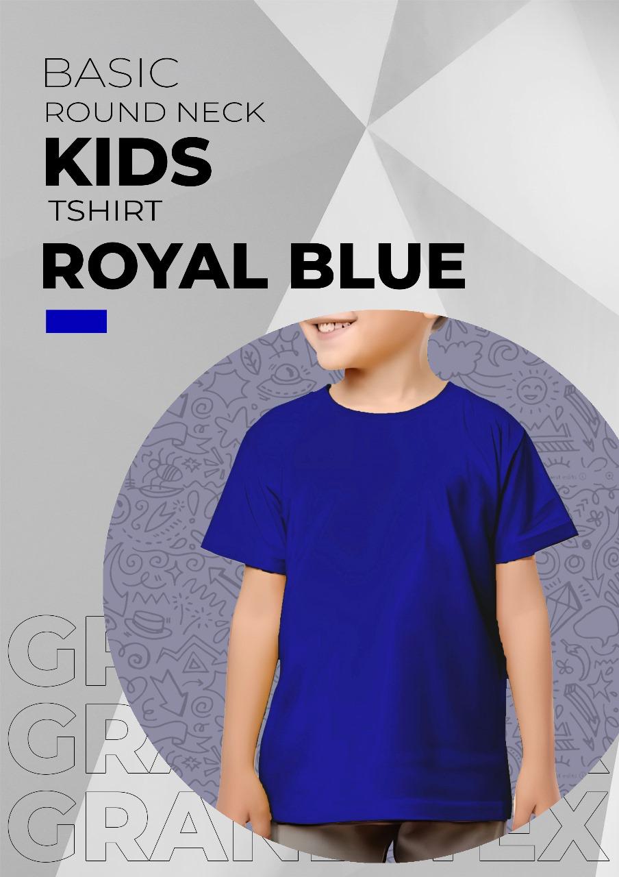 Kids Basic Round Neck T-Shirt - Royal Blue
