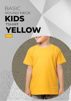 Kids Basic Round Neck T-Shirt - Yellow