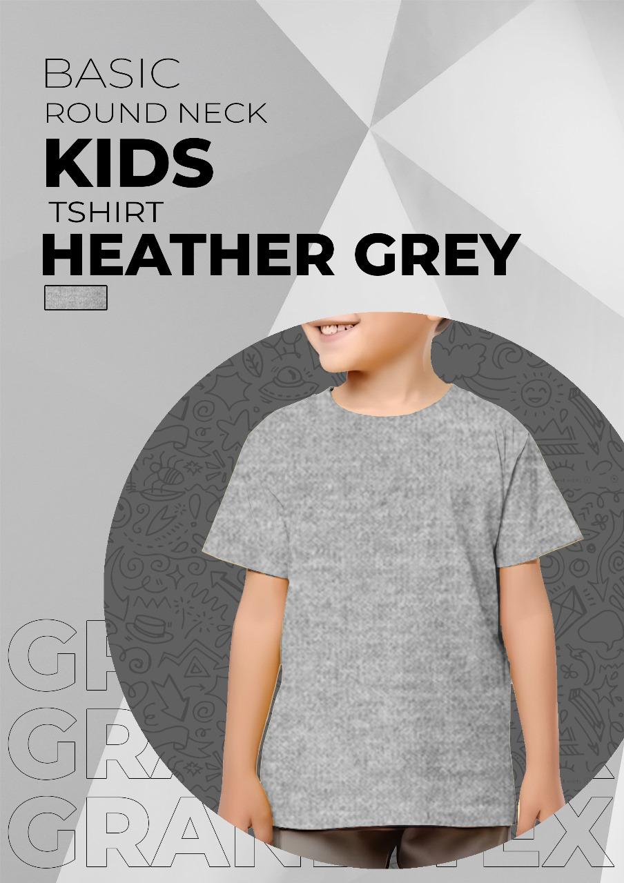 Kids Basic Round Neck T-Shirt - Heather Grey