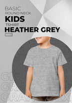 Kids Basic Round Neck T-Shirt - Heather Grey