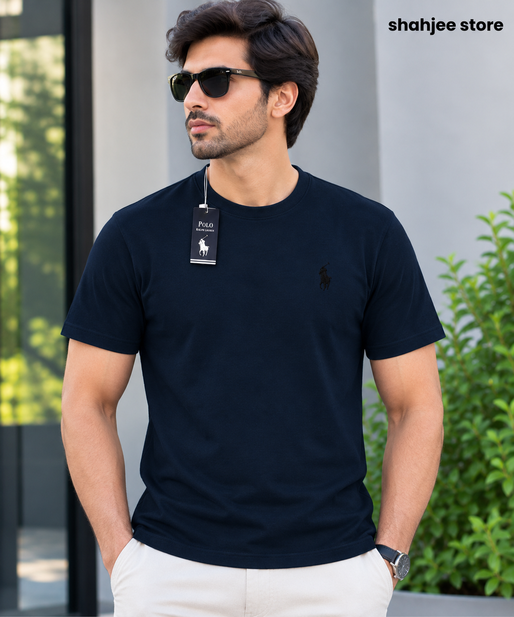 Round Neck T-Shirt - Navy Blue