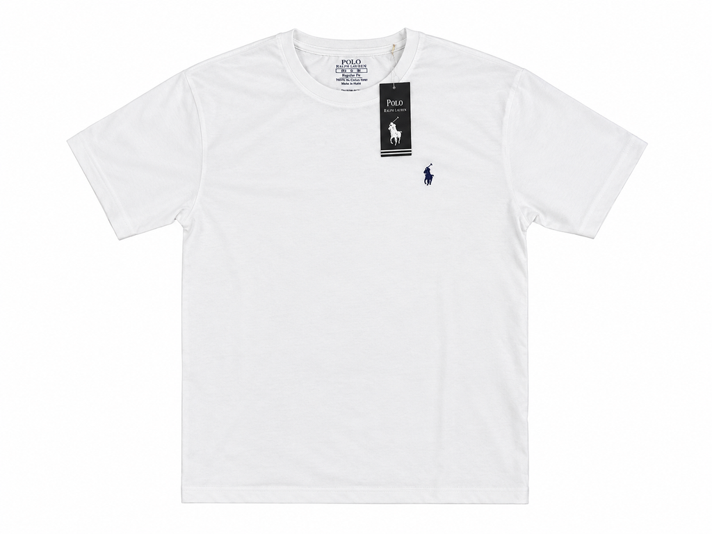 Embroidered Round Neck T-Shirt - White