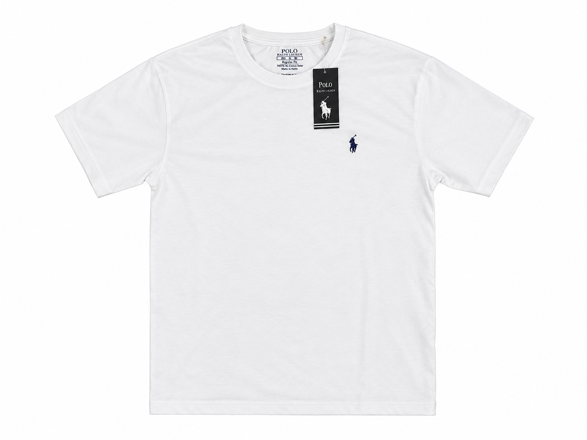 Embroidered Round Neck T-Shirt - White