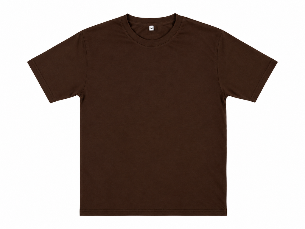 Basic Round Neck T-Shirt - Coffee Brown