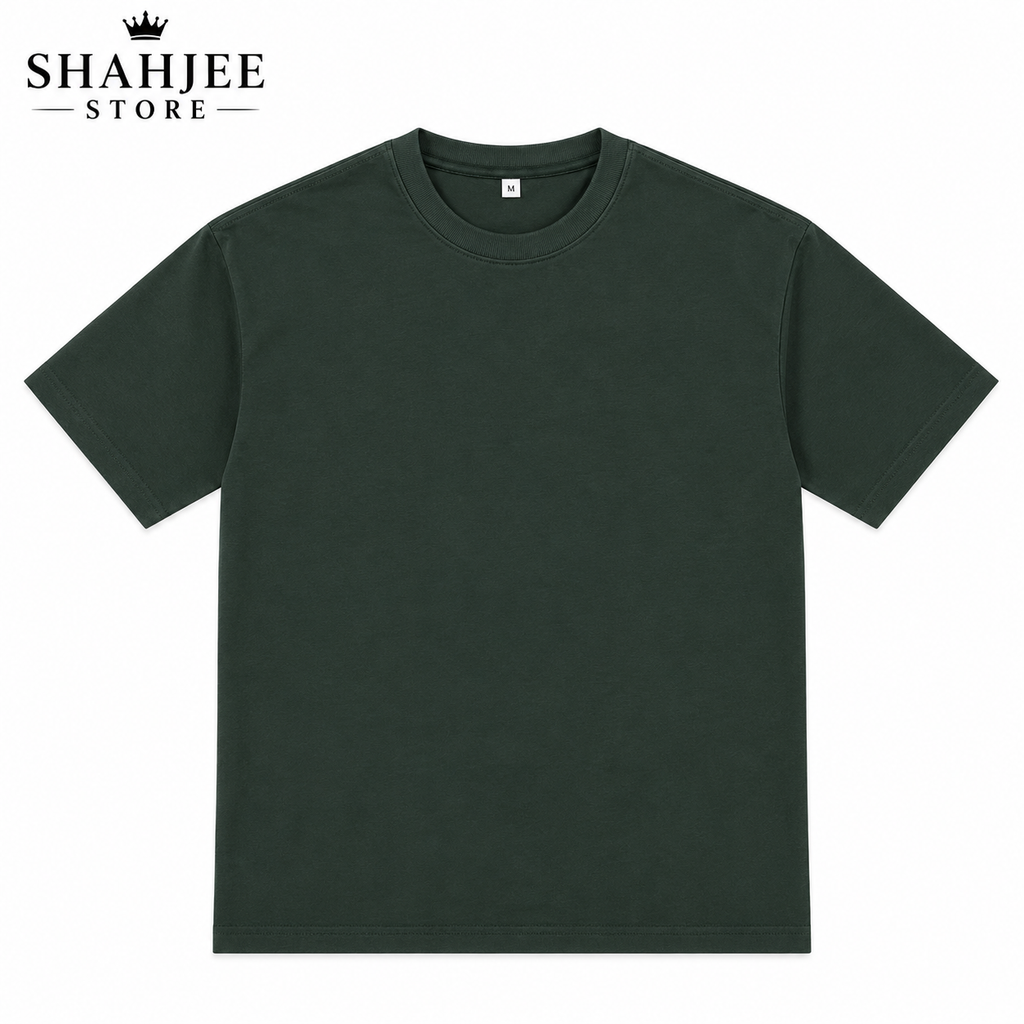 Drop Shoulder Oversized T-Shirt - Bottle Green
