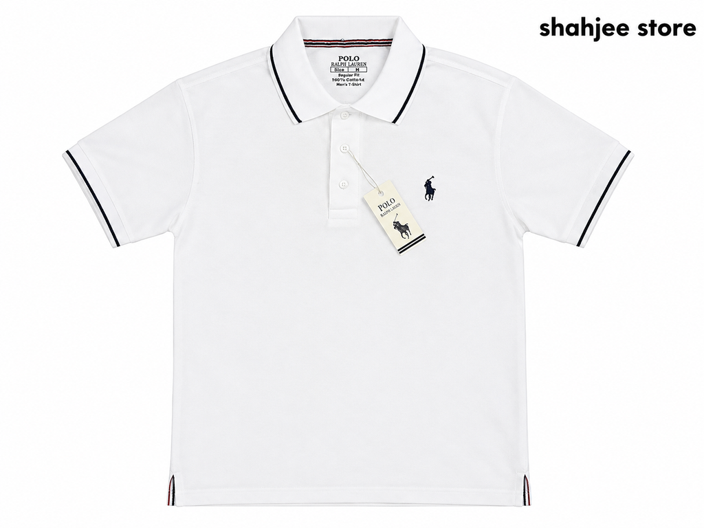 Tipped Collar Polo Shirt - White