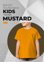 Kids Basic Round Neck T-Shirt - Mustard
