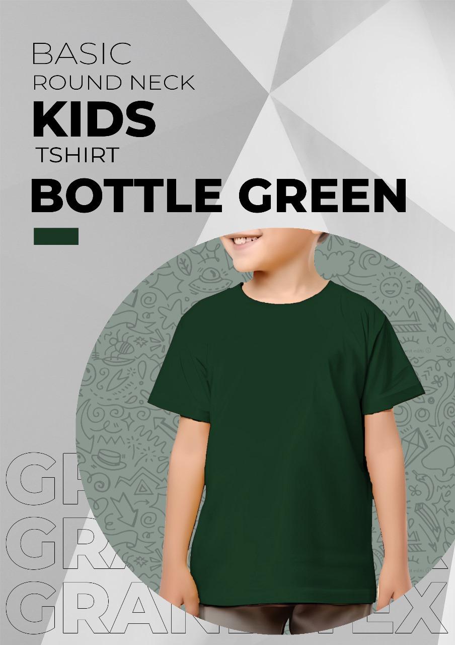 Kids Basic Round Neck T-Shirt - Bottle Green
