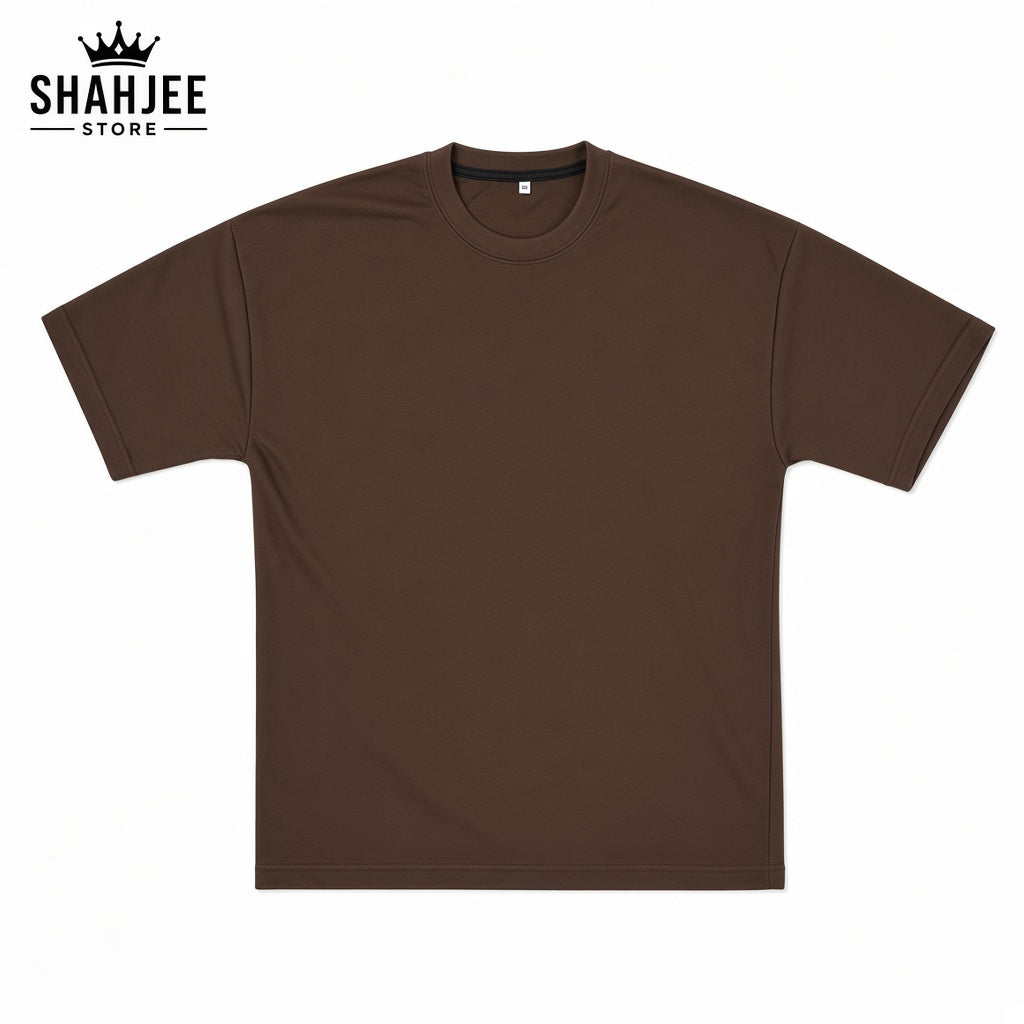 Drop Shoulder Oversized T-Shirt - Coffee Brown