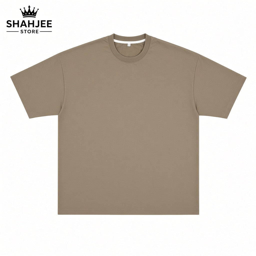 Drop Shoulder Oversized T-Shirt - Khaki