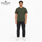 Drop Shoulder Oversized T-Shirt - Olive Green
