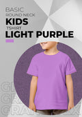Kids Basic Round Neck T-Shirt - Light Purple