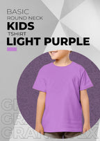 Kids Basic Round Neck T-Shirt - Light Purple