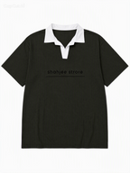 Shahjee Contrast Collar Polo Shirt - Dark Olive